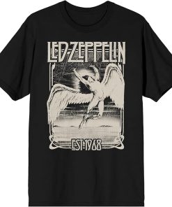 Led Zeppelin Icarus Falling 68 Crew Neck Short Sleeve Men's Black T-Shirt