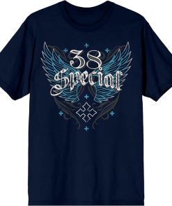 Bioworld 38 Special Winged Band Logo Crew Neck Short Sleeve Navy Men's T-Shirt