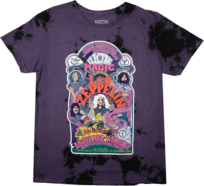 Led Zeppelin Electric Magic Colors T-Shirt - Sparse Purple Black Cloud Wash